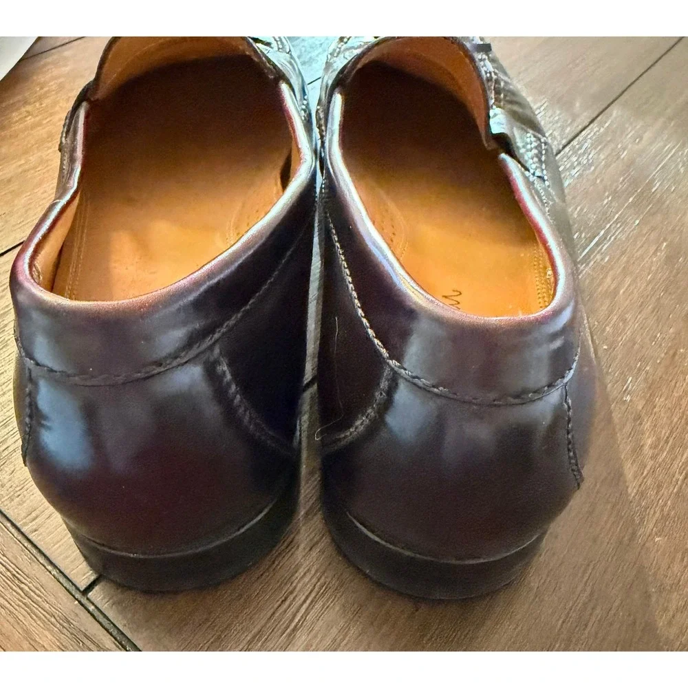 Cole Haan Nike Air Mens 9.5M Burgundy Leather Tassel Loafers C06588